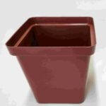 Square Plastic Training pot - Terracotta -  12 cm