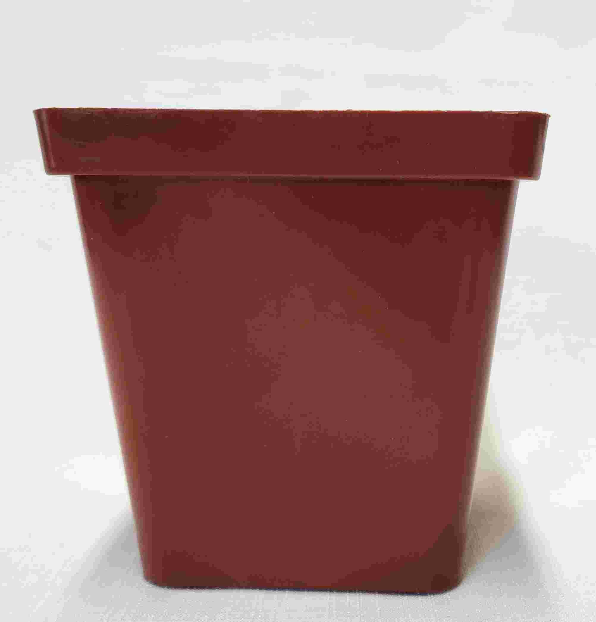 Square Plastic Training pot - Terracotta - 12 cm - Image 2
