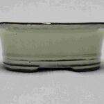 Glazed White Oval Bonsai Pot - 6"