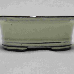 Glazed White Oval Bonsai Pot - 6"