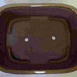 Glaze Mustard Color Rectangular  Bonsai Pot - 12"