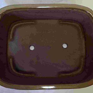 Glaze Mustard Color Rectangular Bonsai Pot - 12"