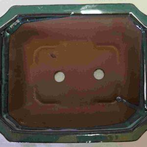 Glaze Green Rectangular Bonsai Pot - 8"