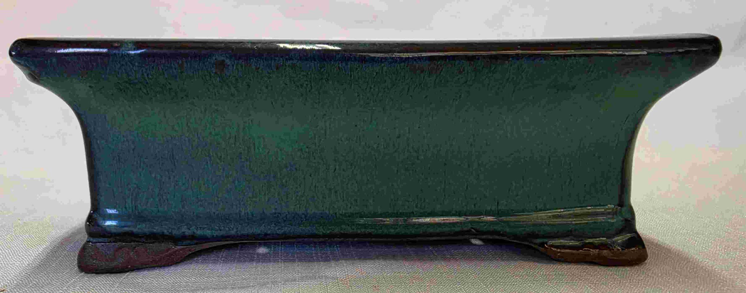 Glaze Blue Green Square Bonsai Pot - 8" - Image 2
