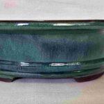 Glazed Blue Oval Bonsai Pot - 10"