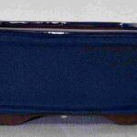 Glazed Blue Rectangular Bonsai Pot - 7"