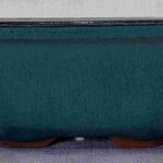 Glazed Turquoise Rectangular Bonsai Pot - 7"