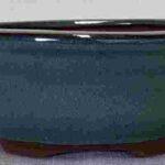 Glazed Turquoise Oval Bonsai Pot - 7"