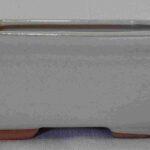 Glazed White Rectangular Bonsai Pot - 7"