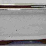 Glazed White Rectangular Bonsai Pot - 7"