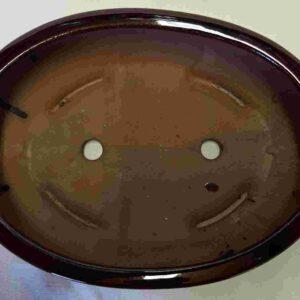 Glaze Brown Oval Bonsai Pot - 10"