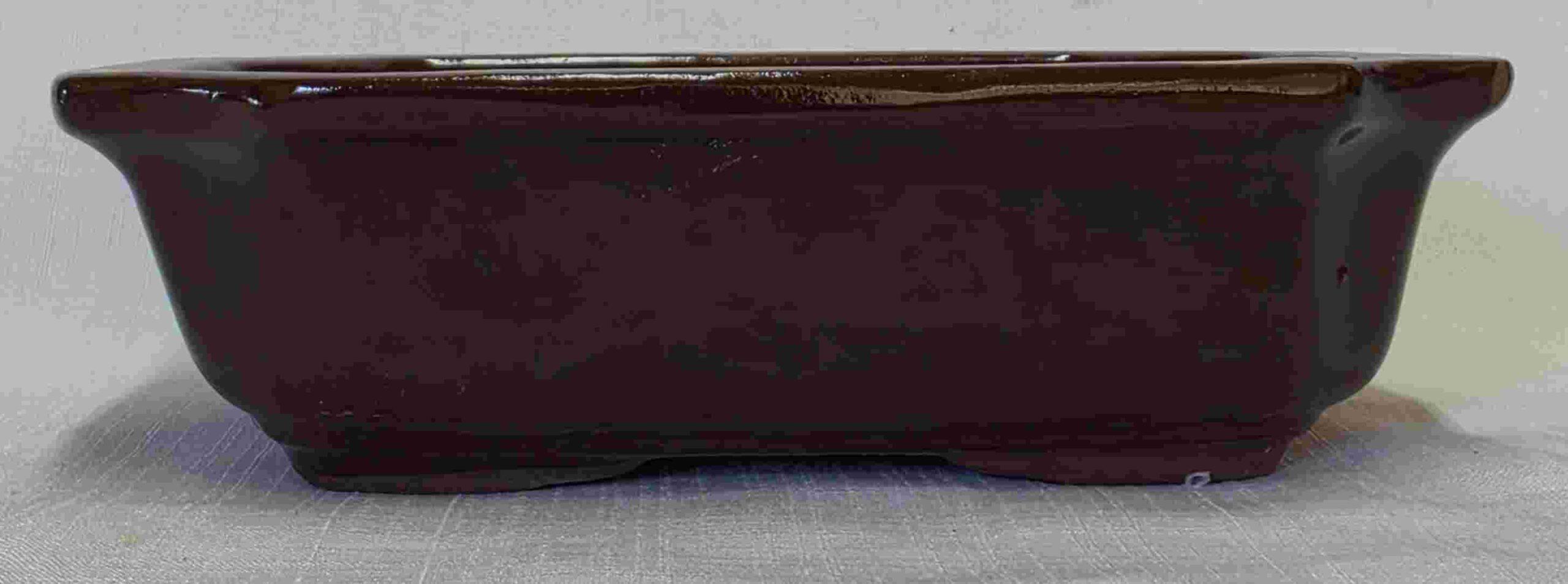 Glaze Brown Square Bonsai Pot - 8" - Image 2